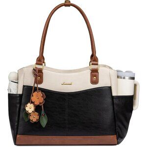 Large Capacity Laptop Bag with Cup Holder Comfortable Shoulder Bag for Women